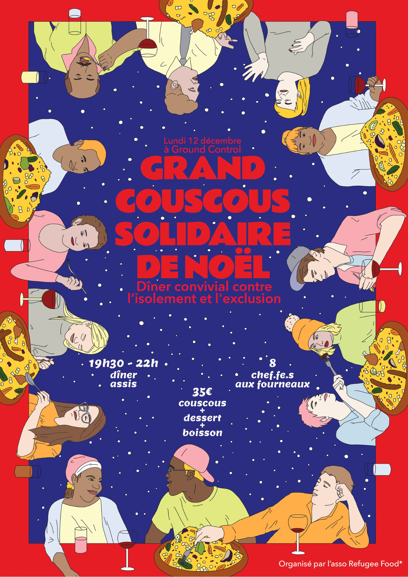 Grand Couscous Solidaire de Noël par Refugee Food*