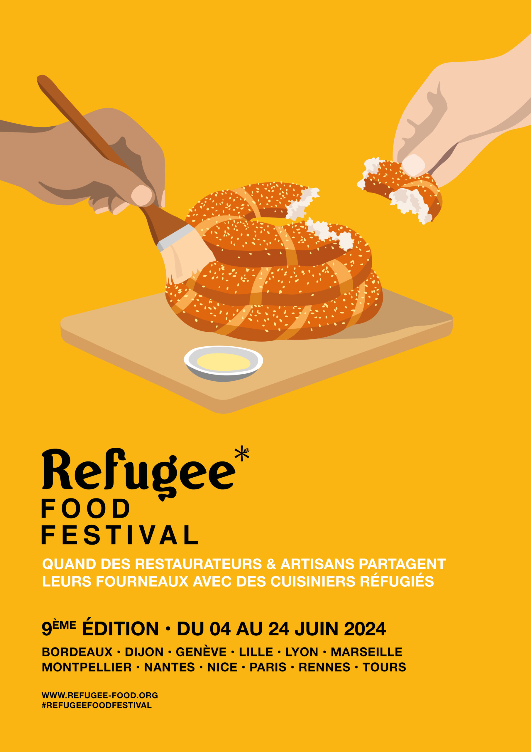Affiche nationale du Refugee Food Festival 2024